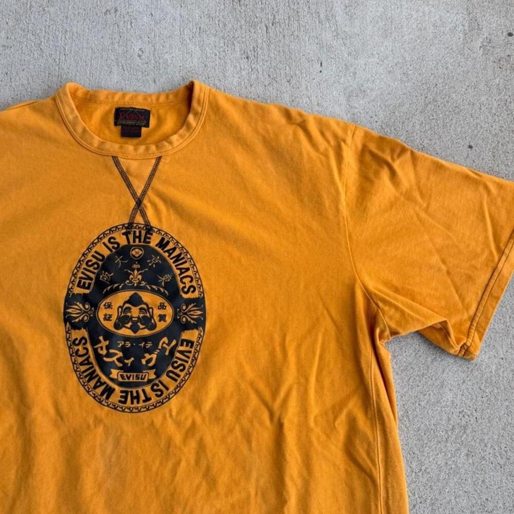 Evisu shirt vintage Y2K yellow 2XL